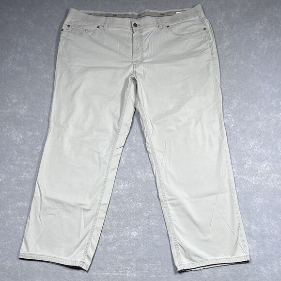 Hiltl Trousers Jeans Mens Size 44 Beige Ultimate Stretch Denim Straight Relaxed - Picture 1 of 16
